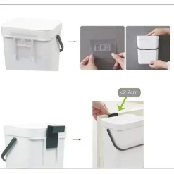 1,3 gallon kompostbeholder, 1 pakke kompostspand lille skraldespand (hvid)