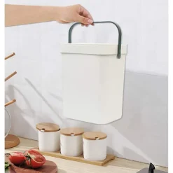 1,3 gallon kompostbeholder, 1 pakke kompostspand lille skraldespand (hvid)