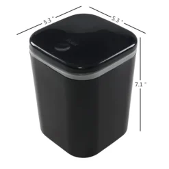 0,5 Gallon Lille Bordplade Skraldespand, Mini Skrivebordsskraldespand med Trykknap, Sort