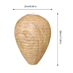2 hvepsefælder giftfri lokkemad lavet af papir, afskrækkende for bier - Hvepsebo Beige