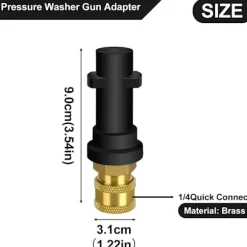 6 i 1 Højtryks Roterende Turbo Dyse Adapter Multifunktionel Vandkolonne Skumpistol & Højtryksrenser Pistol Adapter - Hurtig Tilslutning Messing Stik | Fyndiq
