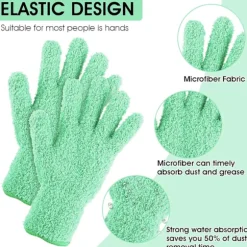1 Par Mikrofiber Støvsugerhandsker, Genanvendelige Vaskbare Rengøringshandsker Vanter til Planter Husrengøring Bil Persienner Lamper