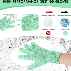 1 Par Mikrofiber Støvsugerhandsker, Genanvendelige Vaskbare Rengøringshandsker Vanter til Planter Husrengøring Bil Persienner Lamper