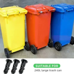 3 Par Wheelie Bin Låg Hinge Pins, 67mm X 31mm Sort Plastik Passer Til 240l Husholdnings Wheelie Skraldespande