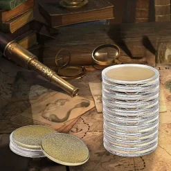 10 stk Blanke, Graveringsblanker Mønter, 40 mm Diameter Med Akrylbeskyttelsesboks (messing)