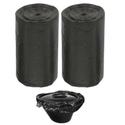 100 stk. Bærbare Toiletposer Camping Toiletposer Engangs Toiletposer Toiletposer Keramisk Bassinpose[D] Sort Black 60.00X50.00X0.01CM
