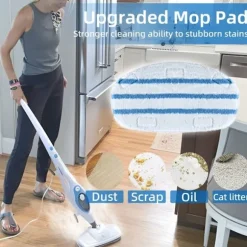 2 STK Dampmoppeudskiftningspuder Mopperenser Moppekluddæksel