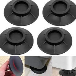 4 stk. Fødder til vaskemaskine, Anti-vibrations vaskemaskine fødder Stabilisator sokkel, Skridsikker måtte Støddæmper Stødabsorbering, 13645