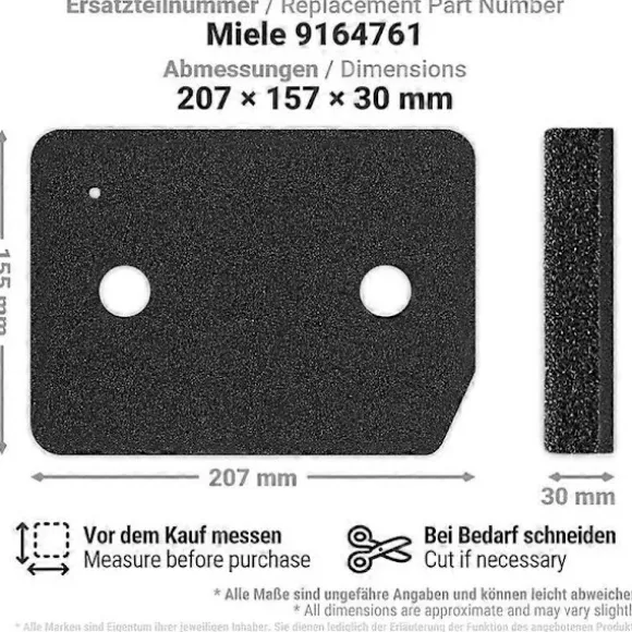 6 stk. filter til T1 tørretumbler 9164761 reservedel [DB] Black