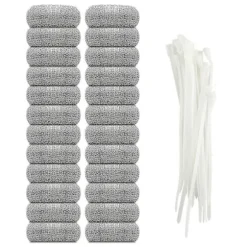 20 Stk. Fnugfangere Vaskemaskine Fnugfanger Snare Vasketøjsnet Vaskemaskine Slangefilter Med 20 Stk. Kabelbindere 24pcs