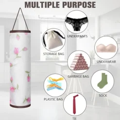 2 stk. Hjemme dagligvareposeholder vægmonteret opbevaringsdispenser plastik