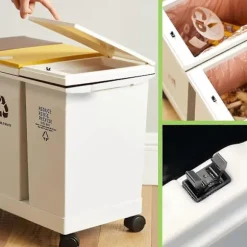 4 stk. Holdbare lågspænder sæt kompatibelt med Brabantia affaldsspande vandtæt touch top lågspand La (LGL)