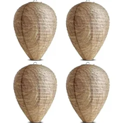 4 stk. Hvepsefælder Giftfri Lokkemad af Papir, Afskrækkende for Bier - Hvepsebo Beige Beige Beige