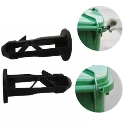 1/2 stk. Plast Hængselstift Pløk Link Skraldespand Låg Fastgørelsesværktøj Til Rullekærrer 65mm X 18mm 2 STK