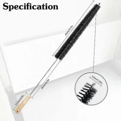 2 stk. Radiatorrensebørste Fleksibel Radiatorstøvkost med Træhåndtag (73cm)_ma