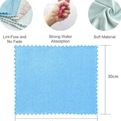 10 stk. rengøringsklude, glas klud, absorberende skuresvamp, køkkenbord klud, fiskeskæl klud (30*30cm)