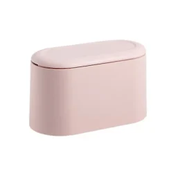 1 stk Simplicity Mini Skrivebords Skraldespand Tryk Dæksel Skraldespand Bord Affaldsbeholder Rosa