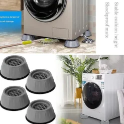 4 stk. Støttemåtte til vaskemaskine, anti-vibrationsben, stopper, fodpude, fødder [DB]