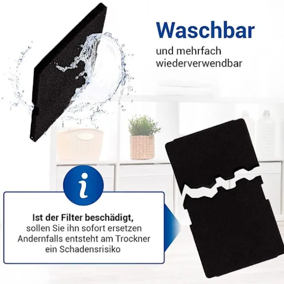 10 stk. tørrefilter til tørretumbler erstatning for Beko 2964840100, fnugfilter til tørretumbler Beko DE8635rx DS7512pa tørretumbler [dB} black
