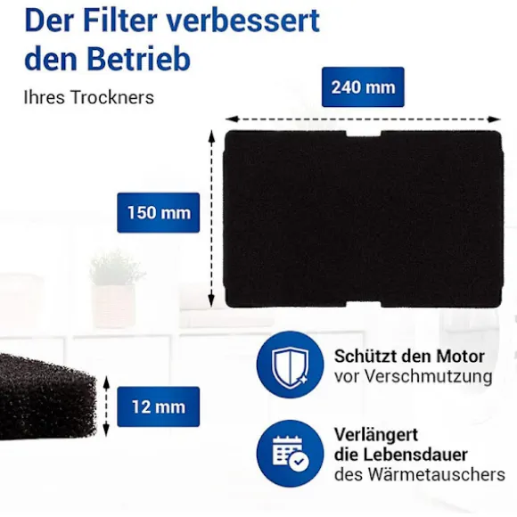10 stk. tørrefilter til tørretumbler erstatning for Beko 2964840100, fnugfilter til tørretumbler Beko DE8635rx DS7512pa tørretumbler db black