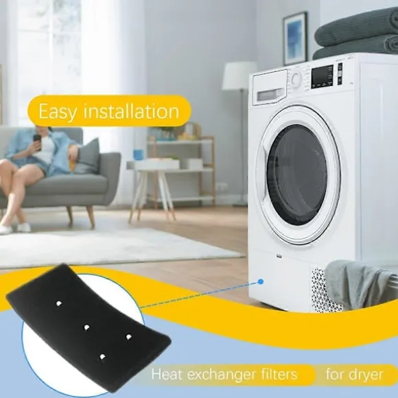 4 stk. tørretumblerfilter til Bauknecht Privileg Whirlpool HX 481010716911 Tørretumblerfilter Genanvendeligt kondenserende [DB] Black