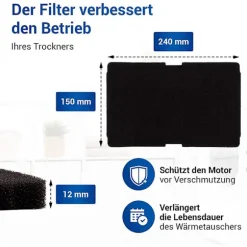 10 stk. Tørretumblerfilter til udskiftning af tørretumbler til Beko 2964840100, fnugfilter til tørretumbler Beko DE8635rx DS7512pa tørretumbler