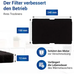 10 stk. tørretumblerfilter til udskiftning af tørretumbler til Beko 2964840100, fnugfilter til tørretumbler Beko DE8635rx DS7512pa