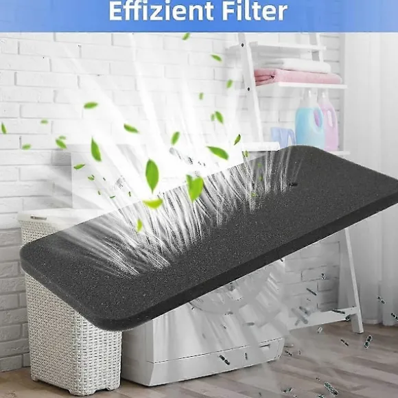 4 stk. Tørretumblerfilter-reservedele til Candy/Hoover/Ostein/Fagor/House to House Varmepumpe-tørretumbler, Svampfilter [DB] Black