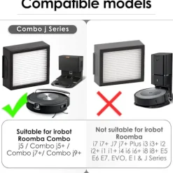 (6 stk.) Udskiftnings HEPA-filter Kompatibelt med iRobot Roomba Combo J7+ plus/Combo j5+ Combo j9+ Robotstøvsuger 6 stk. HEPA-filtre Tilbehørssæt