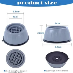 4 stk. vaskemaskine anti-vibrationsmåtte, gummivaskemaskinefødder, vaskemaskinefodpuder, vaskemaskinefodpuder, vaskemaskine anti-v