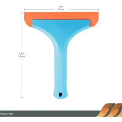 2 stk. Vindue Squeegee med Håndtag, Fleksibel Gummi Squeegee, Bruse Squeegees, til Glas, Spejle, Bilruder, Badeværelse, 6 TOMMER