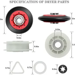 4392067 Tørretumbler Reparationssæt til , , , Tørretumbler Inkluderer WPW10314173 Tromlerulle (FMY) As Shown