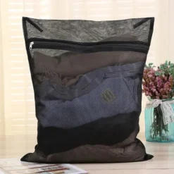 - Vaskepose Vaskemaskine Sæt med 2 Mesh Vaskeposer Vaskeposer med lynlås Vaskepose XL Stor størrelse til sarte bluser skjorter (60x60cm, sort)