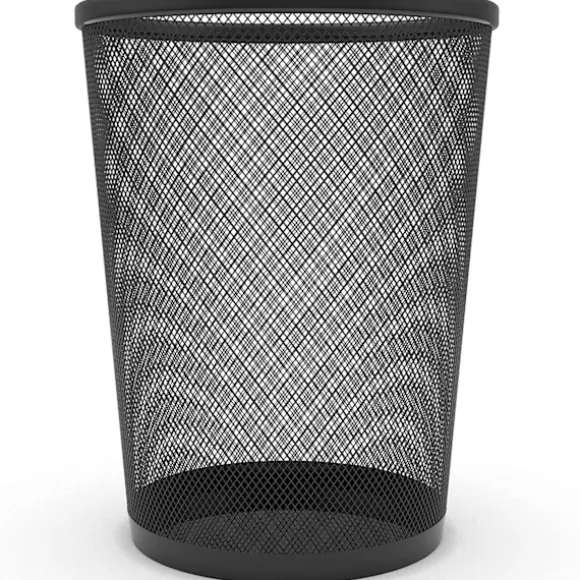 Affaldskurv i mesh, sort metaltrådsspand, velegnet til kontorer, hjem og soveværelser. black