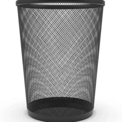 Affaldskurv i mesh, sort metaltrådsspand, velegnet til kontorer, hjem og soveværelser. black