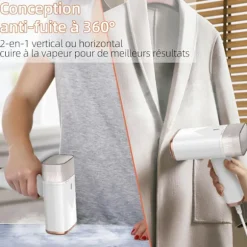 Automatisk sluk-damper til tøj, aftagelig vandtank med ingen lækage i nogen vinkel og håndholdt rejsedamper strygejern til rynkefjerner, hurtig opvarmning | Fyndiq
