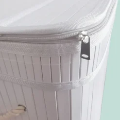 Bambus vasketøjskurv, 3 rum, foldbar