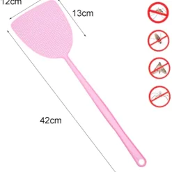 (Blå+Grøn+Pink) Fluesmækker, 3 Enheder Manuel Skadedyrsbekæmpelse, Fleksibel Fluesmækker, Holdbart 42cm Håndtag, Køkkenhjælper