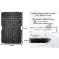 Blomberg Tørretumbler Evaporator Filter Svamp - Pakke med 5, kompatibel Filter Svamp (FMY)