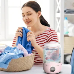 Bærbar Mini Vaskemaskine, Automatisk Tøjrenser med Genopladeligt Batteri