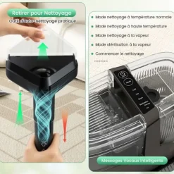 Bærbar Tæpperenser 1800W COSTWAY-Kold/Hot Vand, Styrilisering, Damp-17 kPa-Reservoir 1,1 L-Slange 1,6 M-Børster 2 i 1