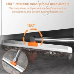 Brusergummiskraber med langt justerbart håndtag 110 cm – 38 cm naturligt silikonehoved – 180° rotationsvinkel for effektiv rengøring