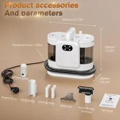 C988 1650W 15KPa damprenser - Bærbar udsuger til sofa, tæppe, seng, bilsæde, 4 tilstande