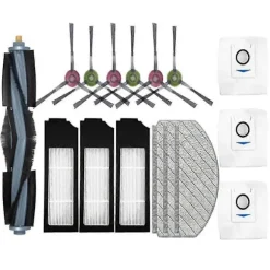 [CA] Reservedele til Ecovacs X1 Plus robotstøvsuger - Hovedsidebørste, HEPA-filter, moppeklud, støvpose fotofarve