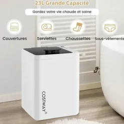 COSTWAY Håndklædetørrer 23 L med Automatisk Slukning, 6-trins Timer, LED-display, til Store Håndklæder 114 x 178 cm