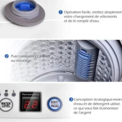 COSTWAY Mini Vaskemaskine med Centrifugering 3,5kg Auto 240W med Tørringsfunktion Betjeningspanel til Lejligheder