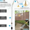 COSTWAY Teleskoplanse til højtryksrenser 550CM 5 sprøjtedyser, 2 adaptere, drejekobling, sele