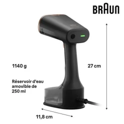 Damper - BRAUN - GS7077BK - 1600 Watt - 1,14 kg - Sort Svart