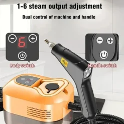 Damprenser til hjemmet og bilen - 2500W håndholdt trykdamper | 15 sekunders opvarmning | 6 dampniveauer | 1,2L vandtank - Perfekt til dybderensning Black S2 | Fyndiq