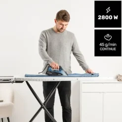 Dampstrygejern - TAURUS - 2800 W - Keramisk sål XL - 170 g/min - Vertikal - Kalkfjernende